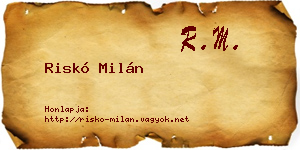 Riskó Milán névjegykártya